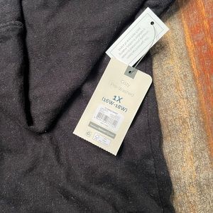 terra & sky women’s black long sleeve crewneck size 1x brand new with tags